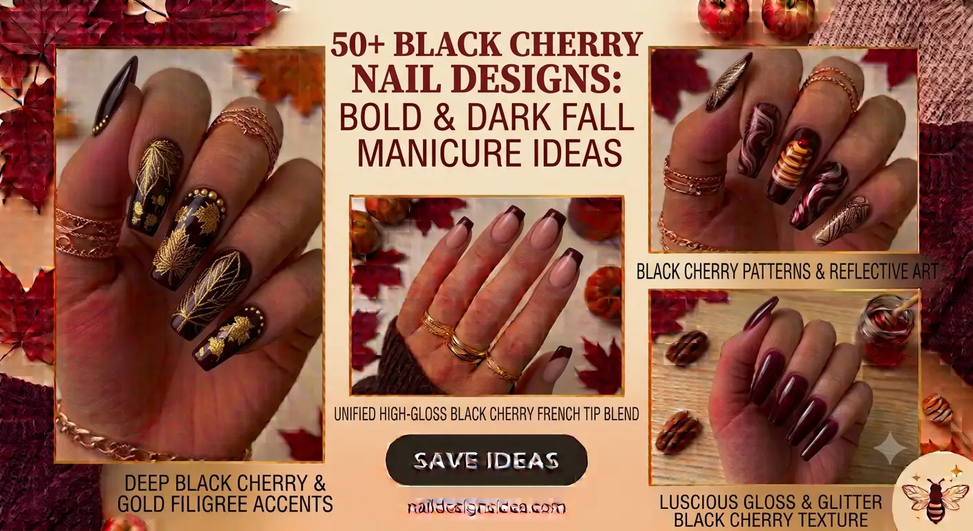 50+ Black Cherry Nail Designs: Bold & Dark Fall Manicure Ideas