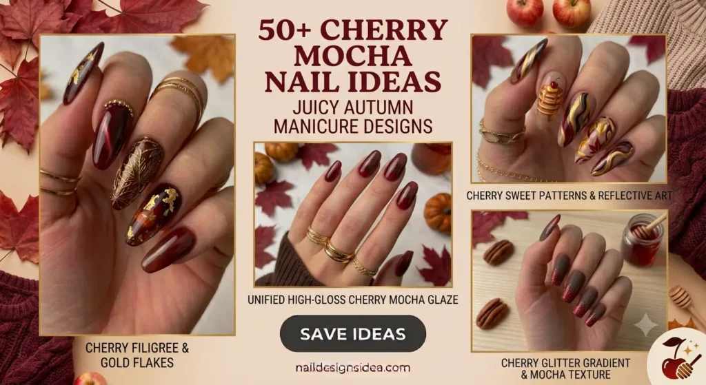50+ Cherry Mocha Nail Ideas: Juicy Autumn Manicure Designs