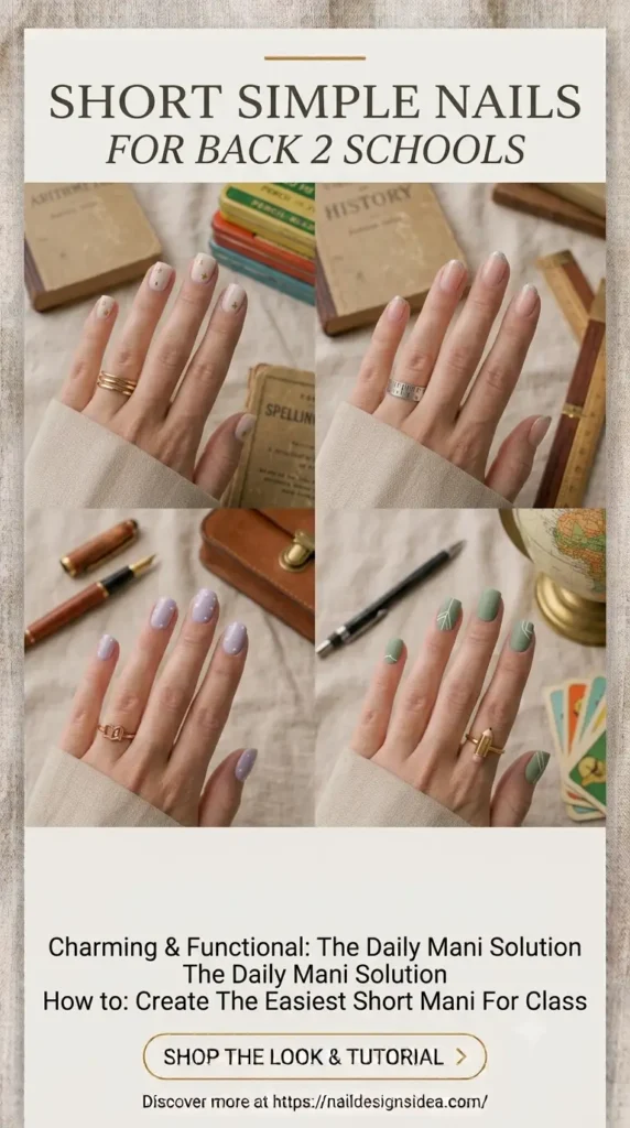 Back 2 Schools Short Simple Nails