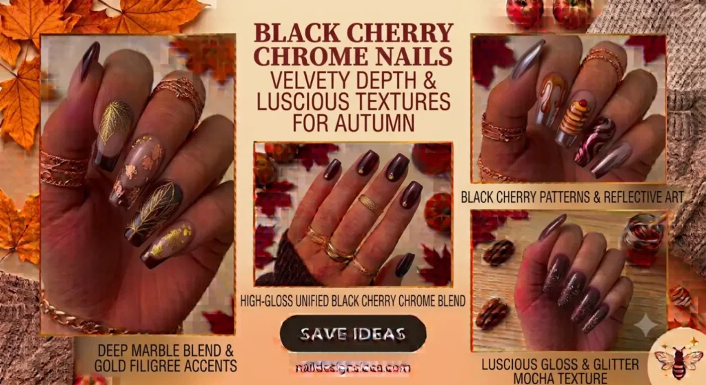 Black Cherry Chrome Nails