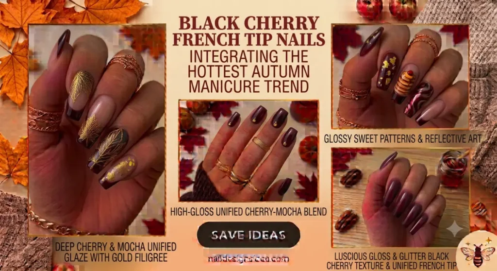 Black Cherry French Tip Nails