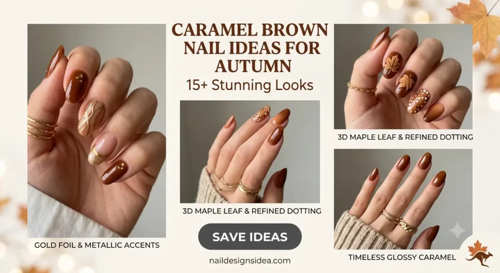 Caramel Brown Nail Ideas For Autumn