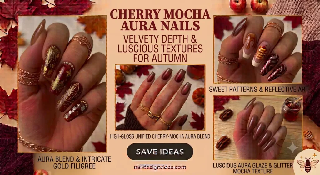 Cherry Mocha Aura Nails