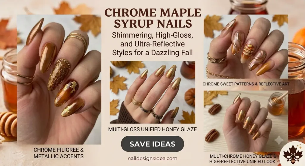 Chrome Maple Syrup Nails