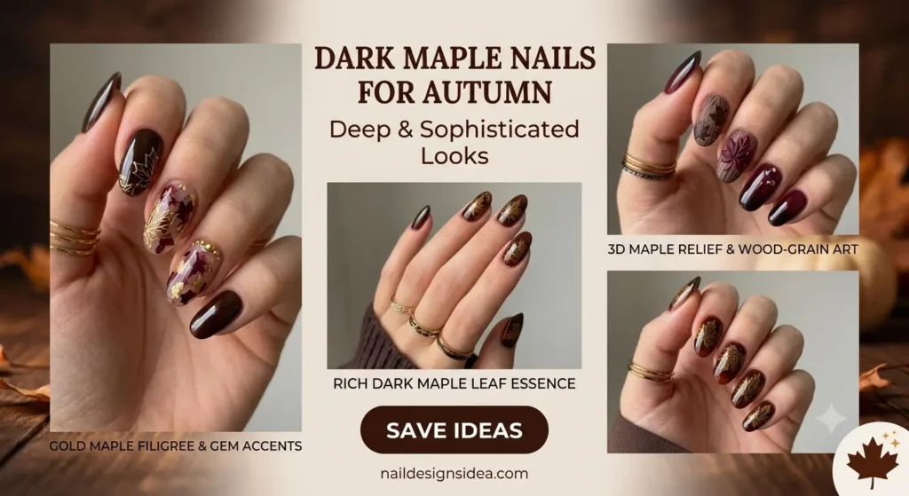 Dark Maple Nails for Autumn