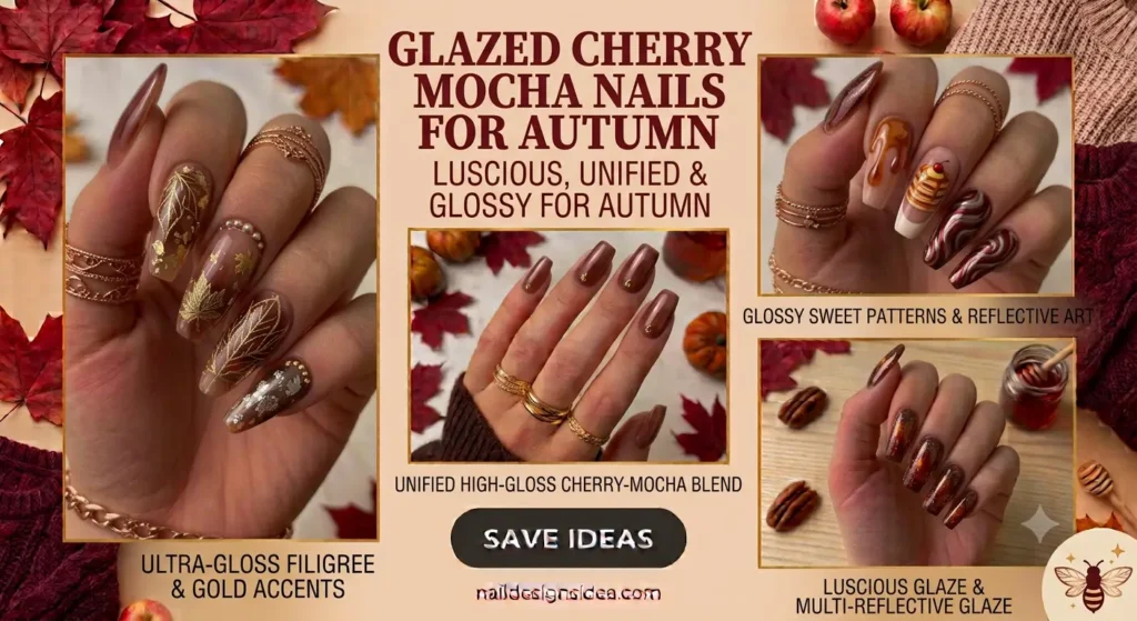 Glazed Cherry Mocha Nails