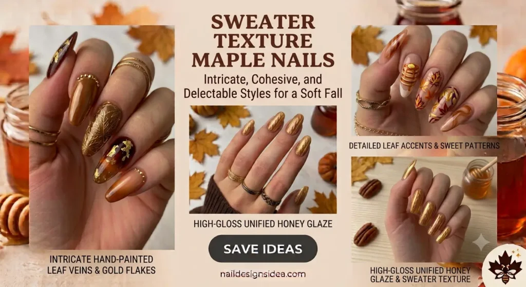 Maple Nails with Leaf Art