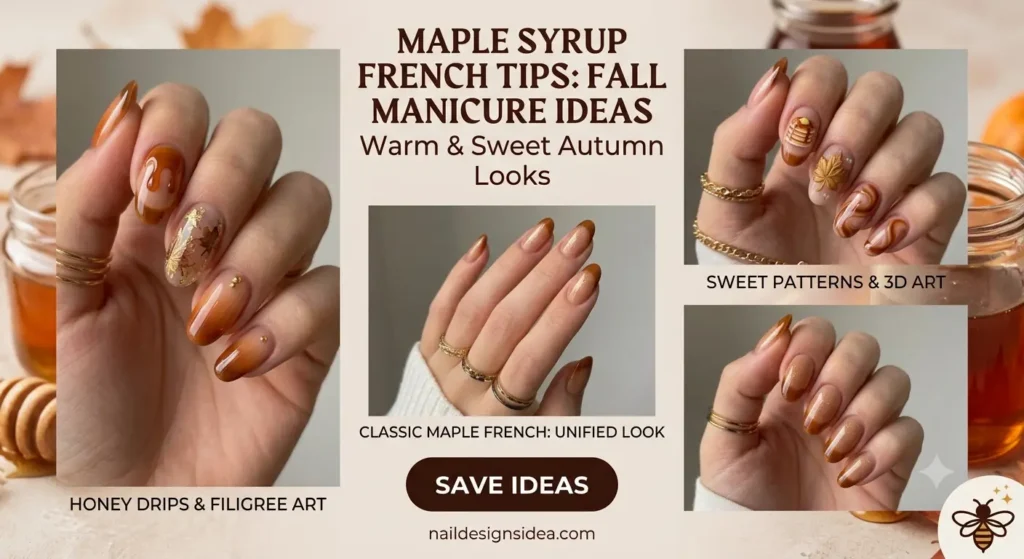 Maple Syrup French Tips Manicure for Fall