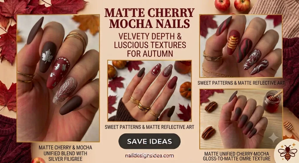 Matte Cherry Mocha Nails