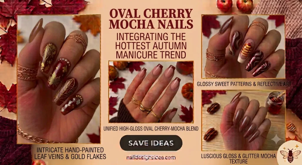 Oval Cherry Mocha Nails