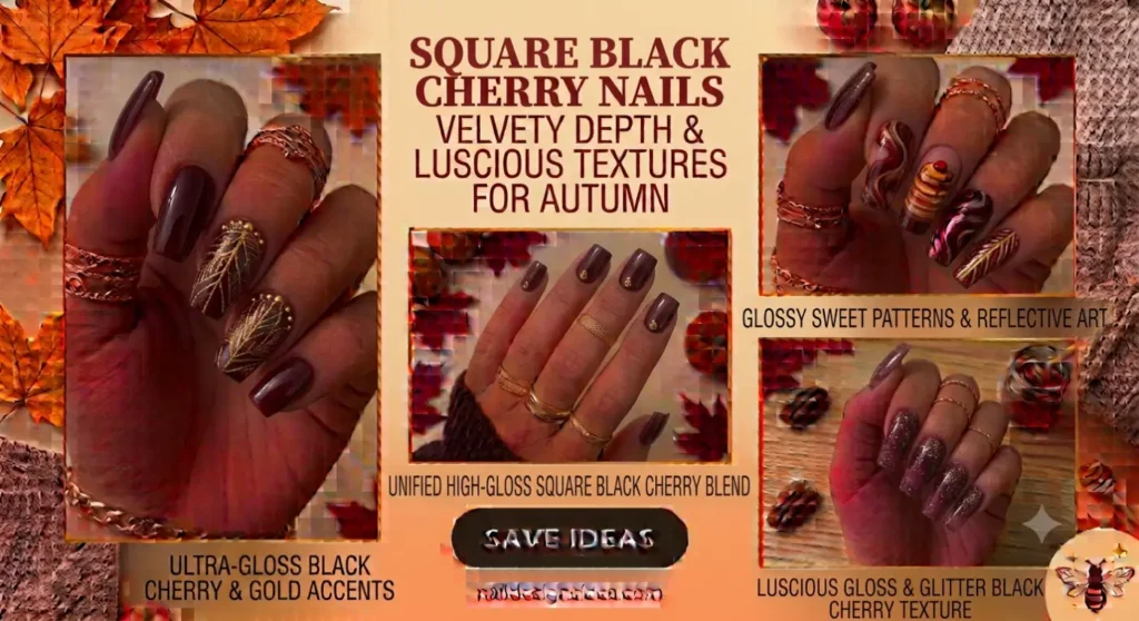 Square Black Cherry Nails