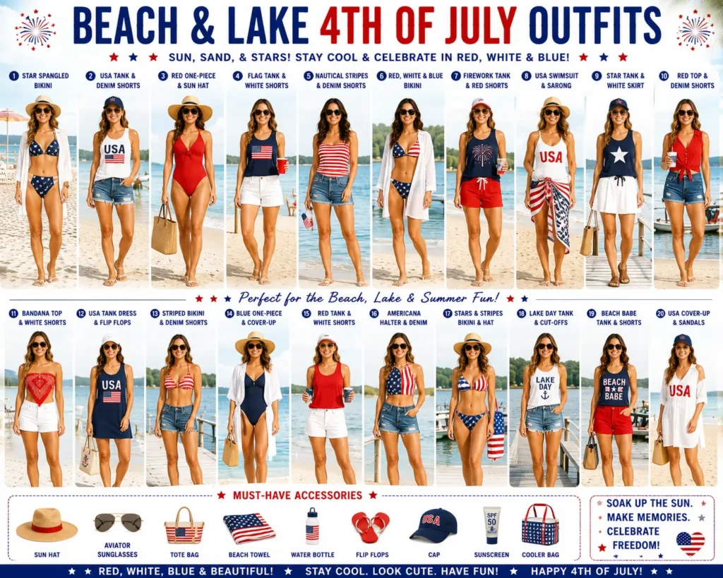 ⭐ Beach & Lake 4th of July Outfits
