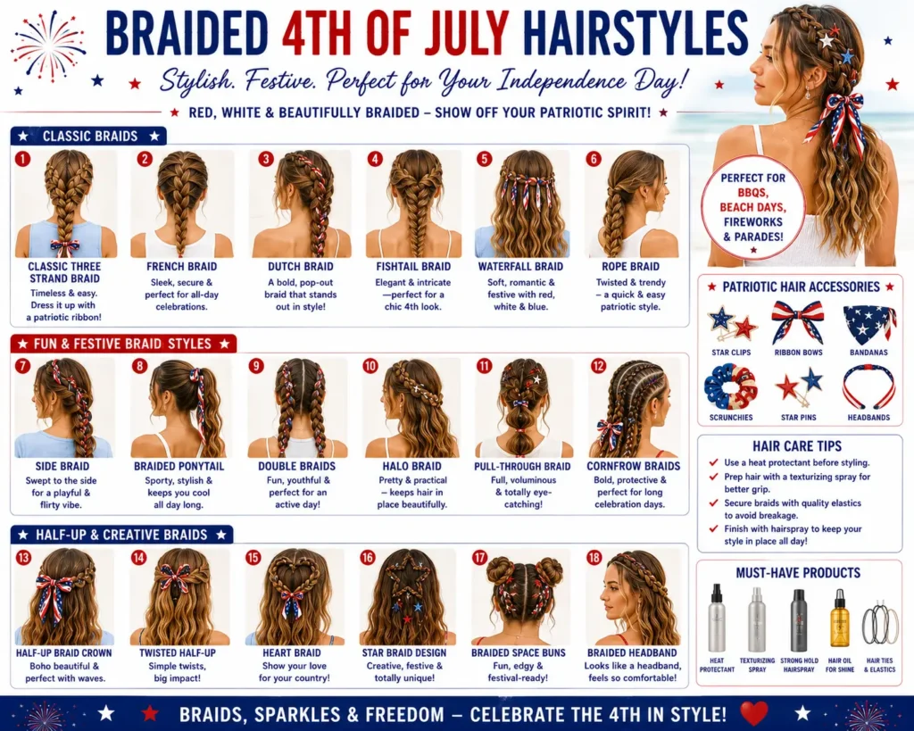 ⭐ Braided 4th of July Hairstyles