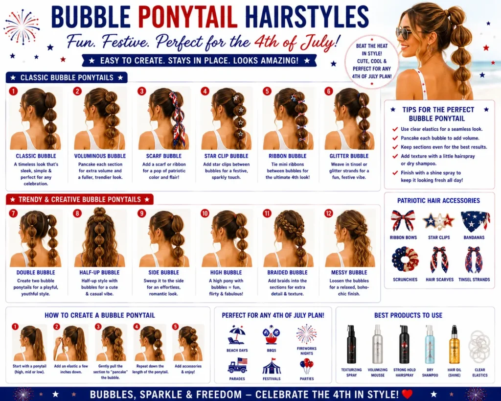 ⭐ Bubble Ponytail Hairstyles