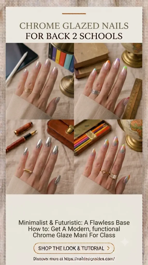 ⭐ Chrome Glazed Nails for Back 2 Schools