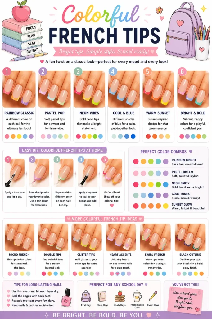 ⭐ Colorful French Tips