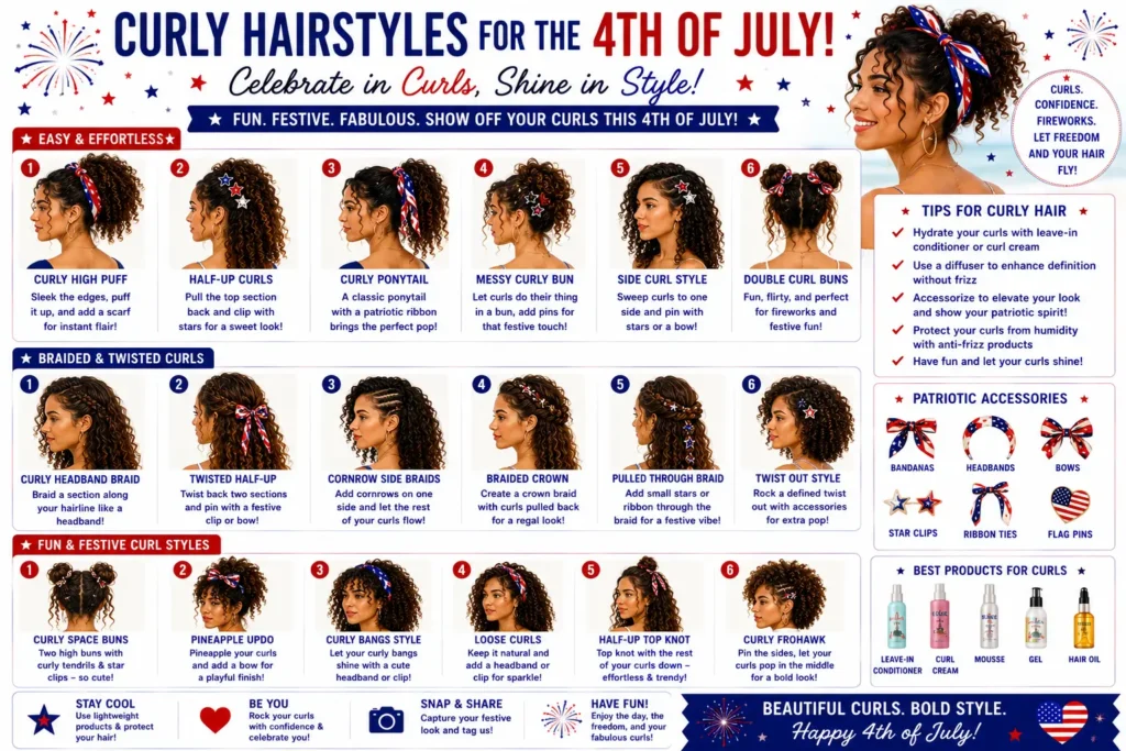 ⭐ Curly Hairstyles for the 4th of July