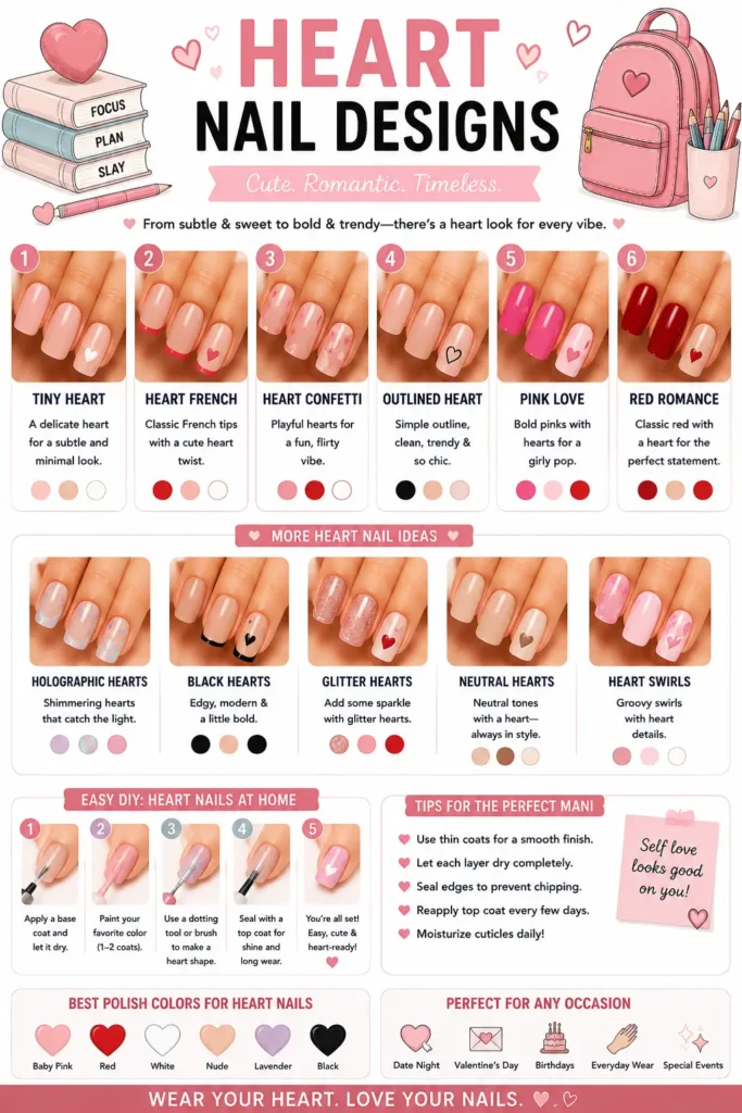 ⭐ Heart Nail Designs