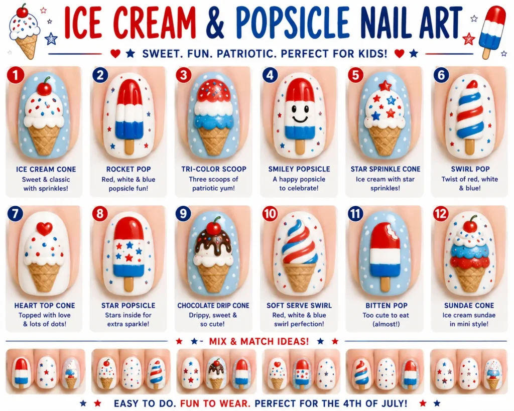 ⭐ Ice Cream & Popsicle Nail Art