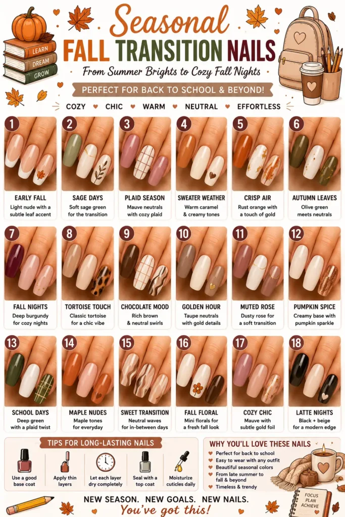 ⭐ Seasonal Fall Transition Nails
