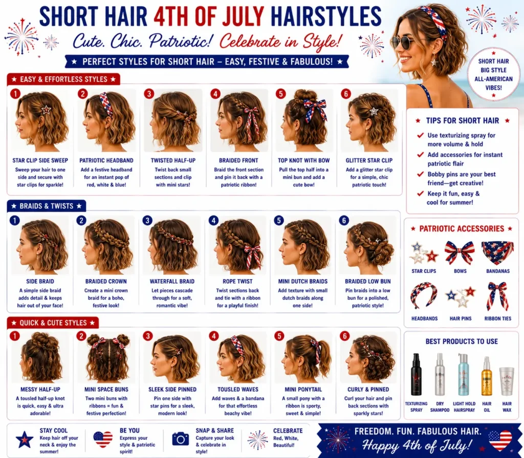 ⭐ Short Hair 4th of July Hairstyles