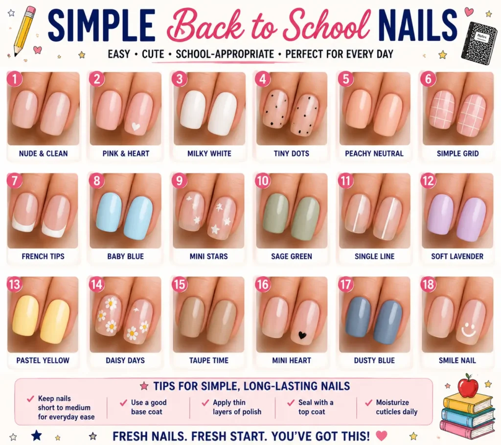 ⭐ Simple Back to School Nails
