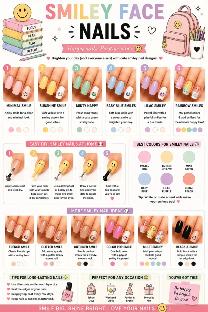 ⭐ Smiley Face Nails