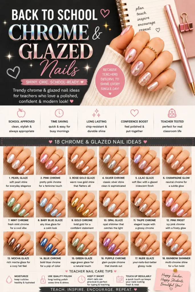 ⭐Back to School Chrome & Glazed Nails