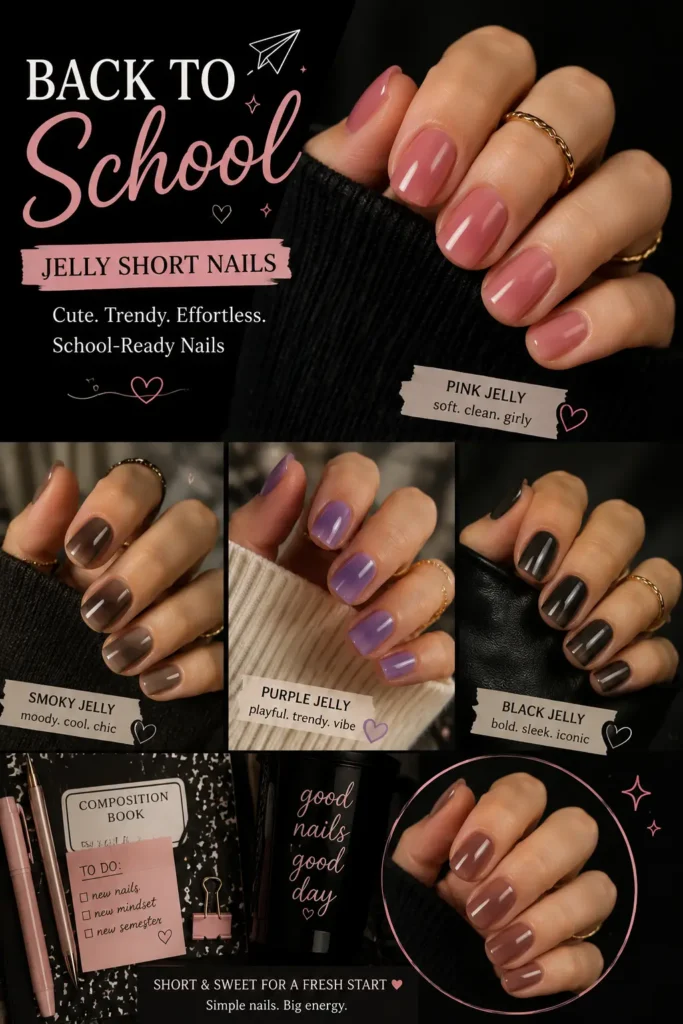 ⭐Back to School Jelly Short Nails
