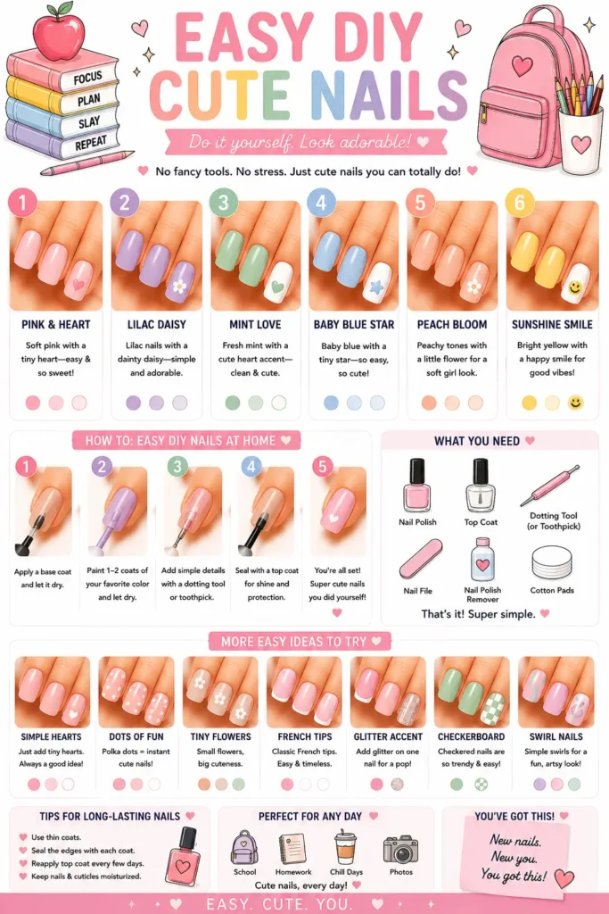 ⭐ Easy DIY Cute Nails