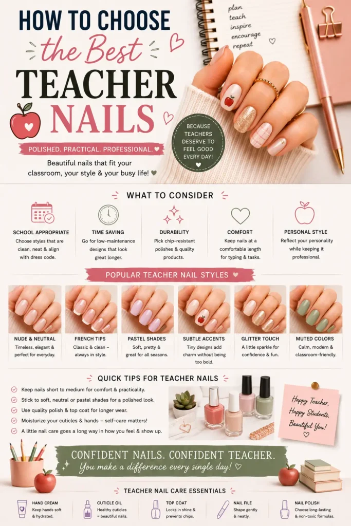🎯 How to Choose the Best Teacher Nails