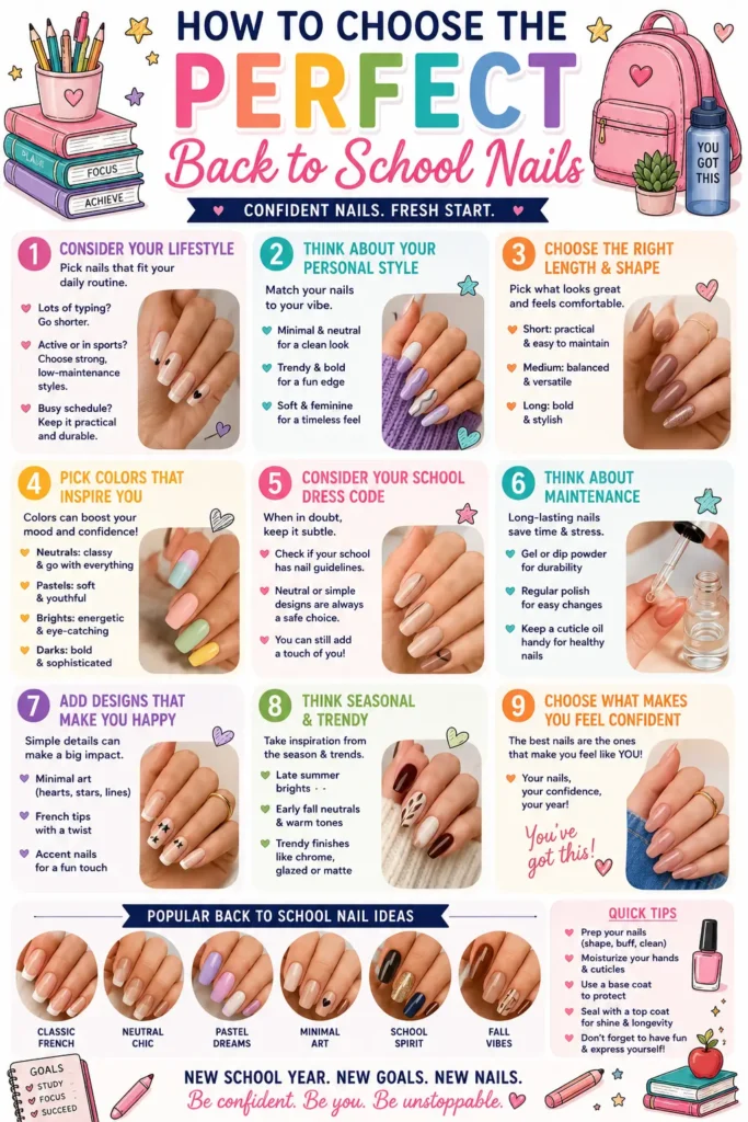 🎯 How to Choose the Perfect Back to School Nails